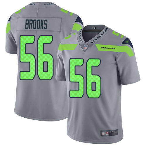 Seattle Seahawks #56 Jordyn Brooks Gray Men's Stitched Limited Inverted Legend Jersey Men's