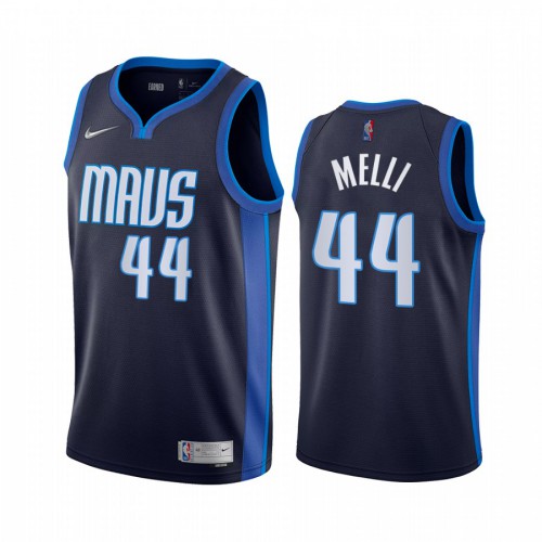 Dallas Dallas Mavericks #44 Nicolo Melli Navy Womens Swingman 2020-21 Earned Edition Jersey Womens