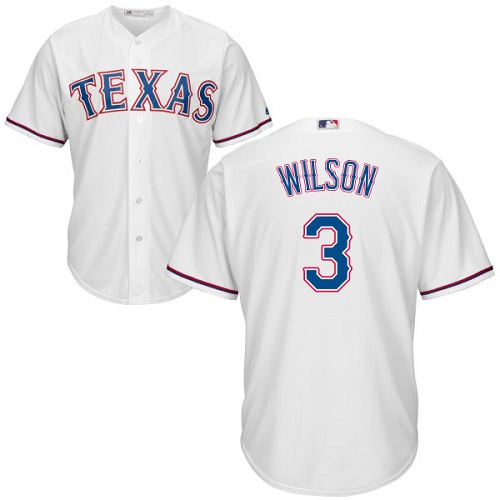 Texas Rangers #3 Russell Wilson White Cool Base Stitched Youth Jersey Youth