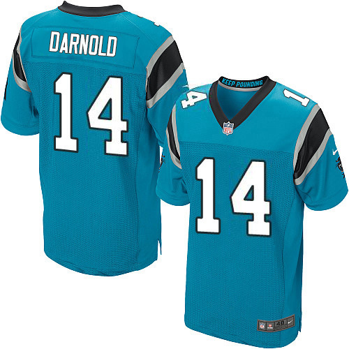 Panthers #14 Sam Darnold Blue Alternate Men's Stitched Elite Jersey