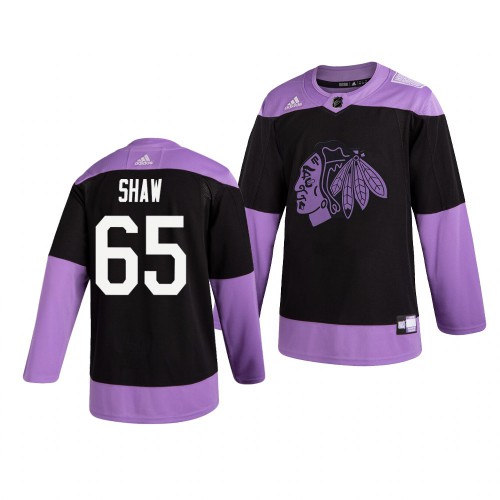 Chicago Chicago Blackhawks #65 Andrew Shaw Adidas Men's Hockey Fights Cancer Practice Jersey Black Men's