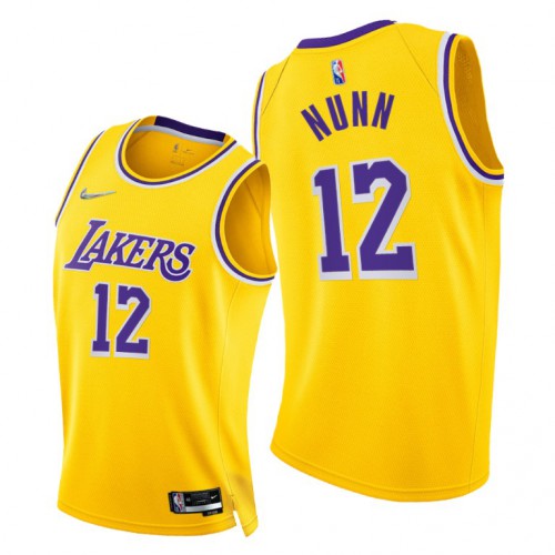 Los Angeles Lakers #12 Kendrick Nunn Womens 2021-22 75th Diamond Anniversary Jersey Gold Womens