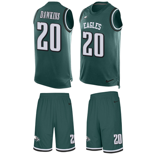 Eagles #20 Brian Dawkins Midnight Green Team Color Men's Stitched Limited Tank Top Suit Jersey