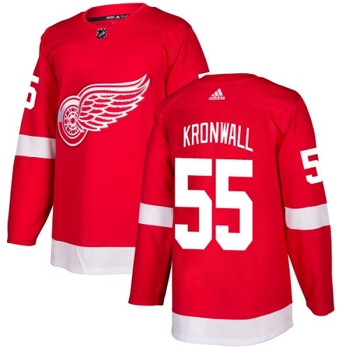 Adidas Detroit Red Wings #55 Niklas Kronwall Red Home Authentic Stitched Jersey Men's