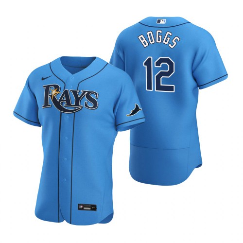Tampa Bay Tampa Bay Rays #12 Wade Boggs Men's Light Blue Alternate 2020 Authentic Player Jersey Men's
