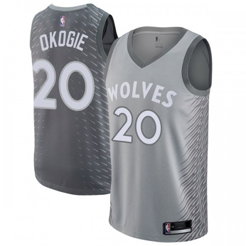Minnesota Timberwolves #20 Josh Okogie Silver Youth Swingman City Edition Jersey Youth