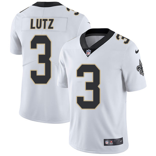 New Orleans Saints #3 Wil Lutz White Men's Stitched Vapor Untouchable Limited Jersey Men's