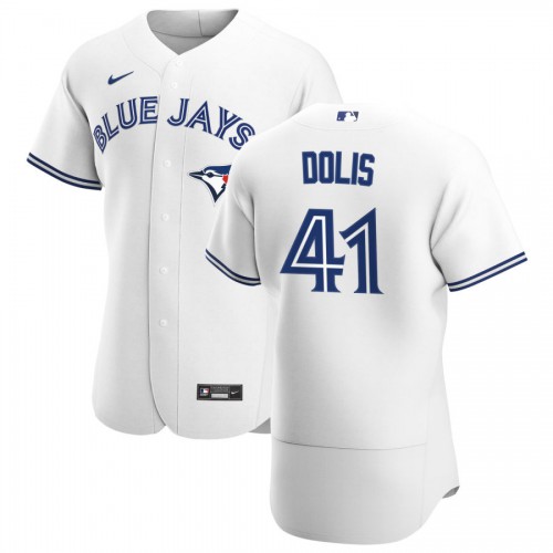 Toronto Toronto Blue Jays #41 Rafael Dolis Men's White Home 2020 Authentic Player Jersey Men's