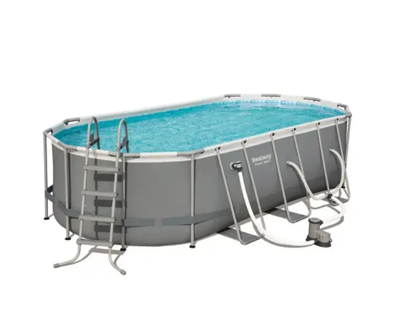 Swimming Pool- Power Steel 18ft x 9ft x 48in Above Ground Swimming Pool Set with Pump