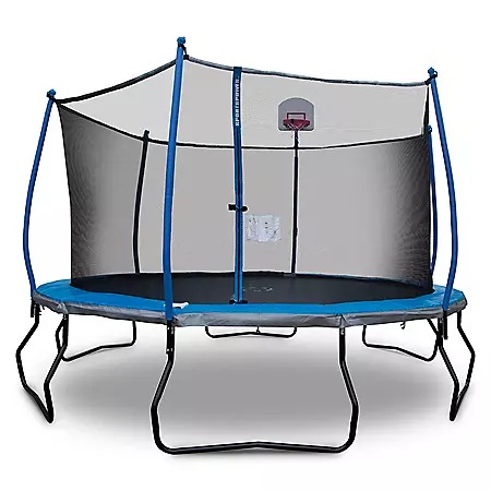 14' Trampoline with Safety Enclosure & Basketball System - Each