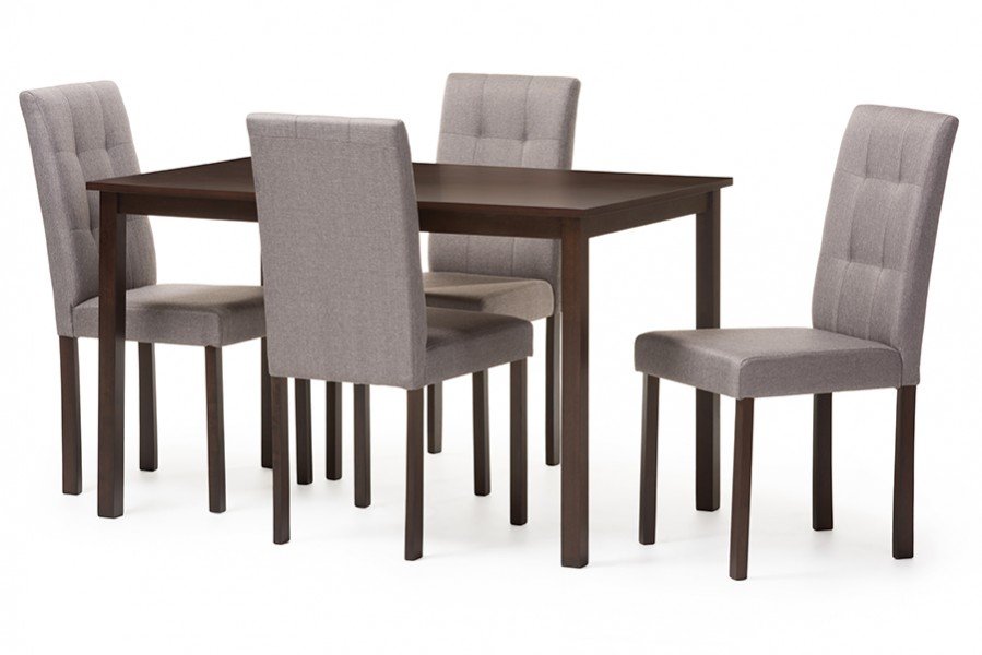 Wholesale Interiors Baxton Studio 5 Piece Dining Set-Gray