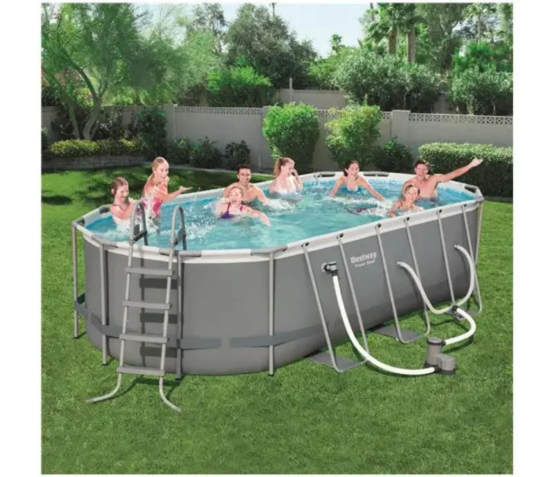 Swimming Pool- Power Steel 18ft x 9ft x 48in Above Ground Swimming Pool Set with Pump