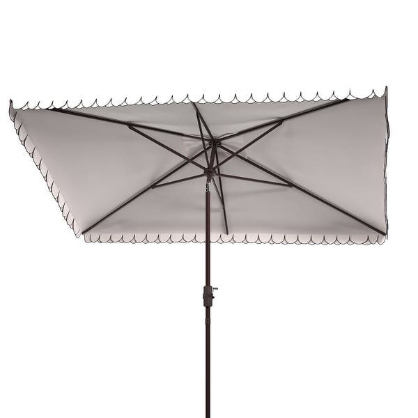 Rectangular 6'x10' Outdoor Umbrella with Valance - Beige/White