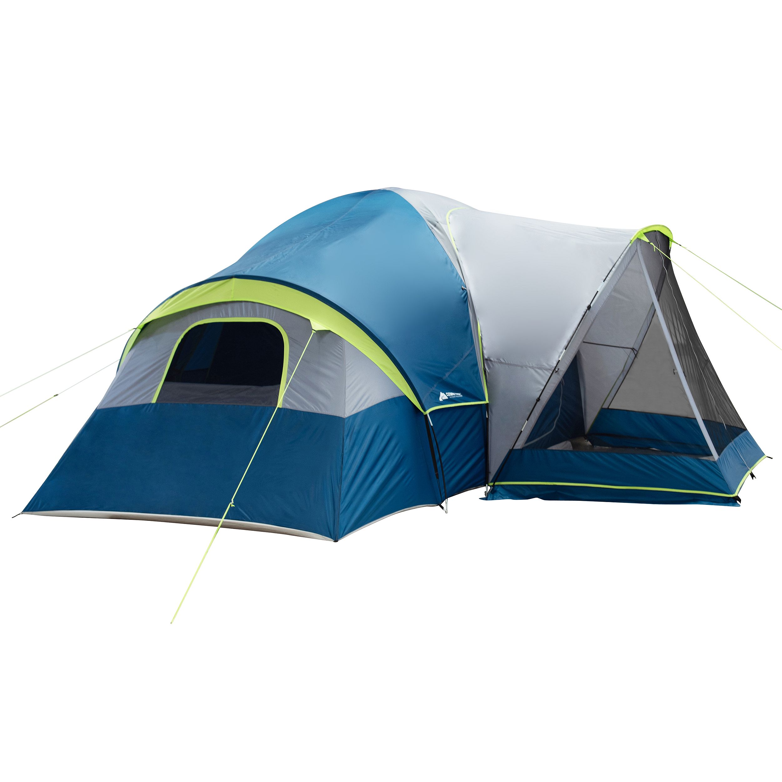 10-Person Family Camping Tent, with 3 Rooms and Screen Porch