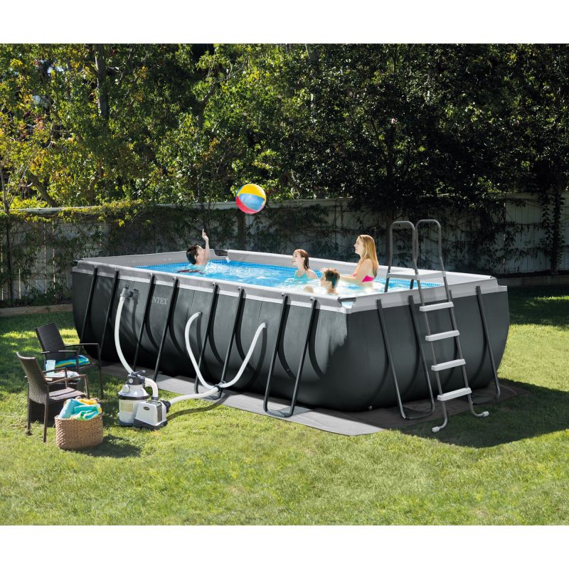 Pool-18Ft x 52In Ultra XTR Rectangular Frame Swimming Pool Set w/Pump Filter