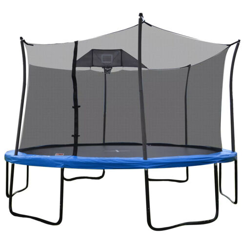 14' Heavy Duty Pro Trampoline with Basketball Hoop