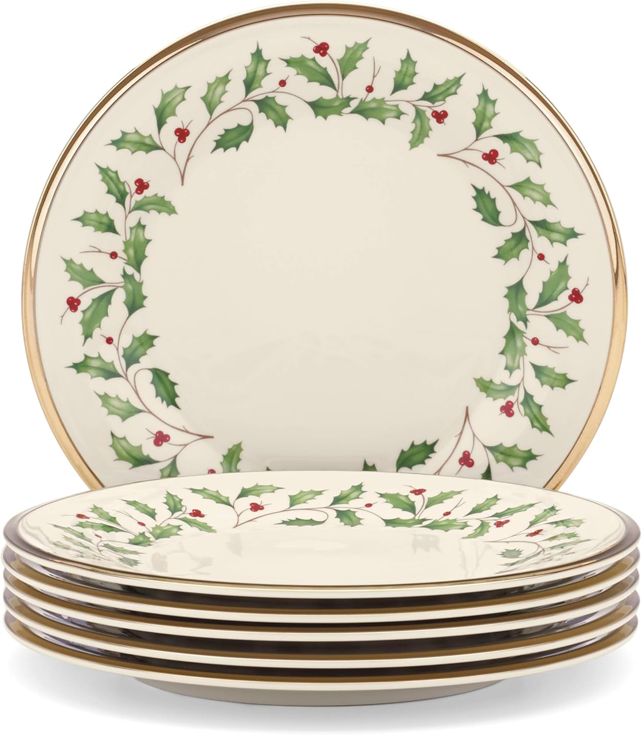 Lenox 6122048 Holiday 12-Piece-Plate-&-Mug Set, Christmas Dinnerware, Hosting