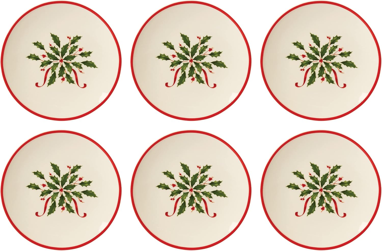 Lenox 6122048 Holiday 12-Piece-Plate-&-Mug Set, Christmas Dinnerware, Hosting