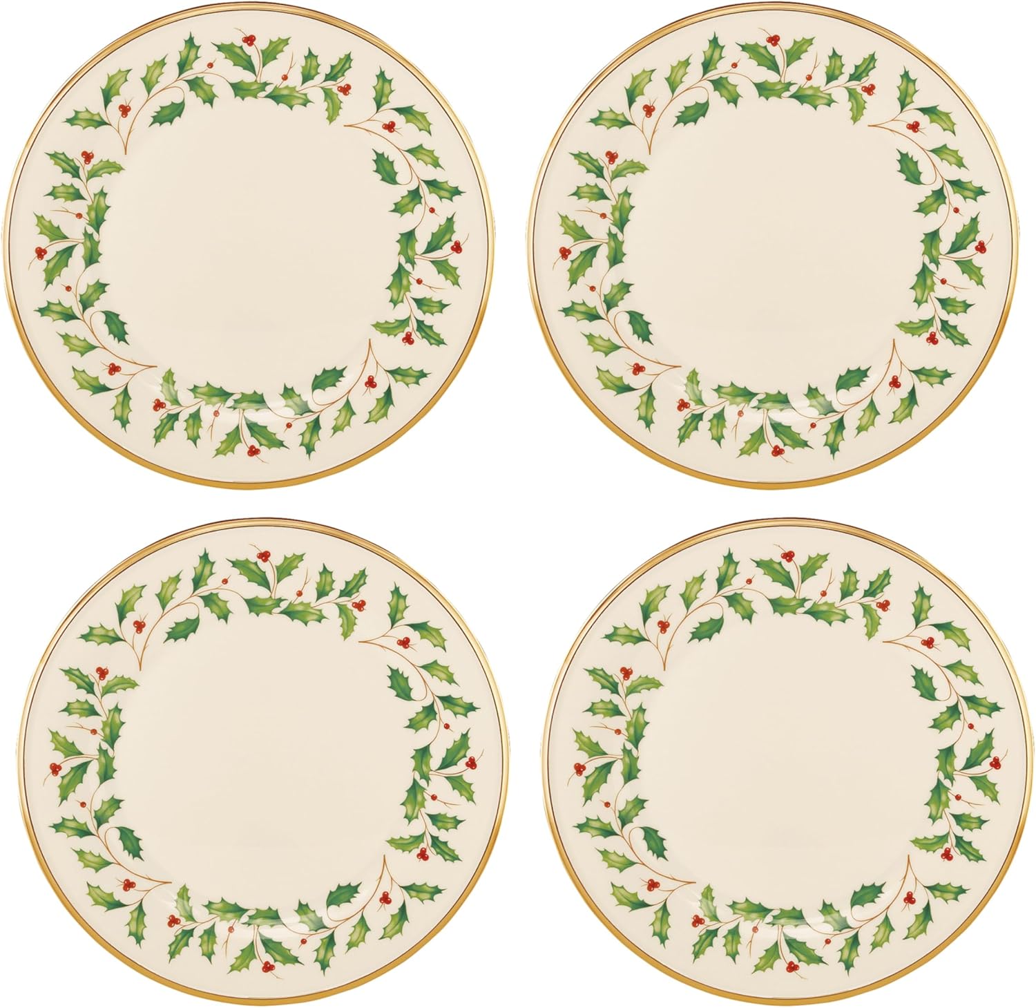 Lenox 6122048 Holiday 12-Piece-Plate-&-Mug Set, Christmas Dinnerware, Hosting