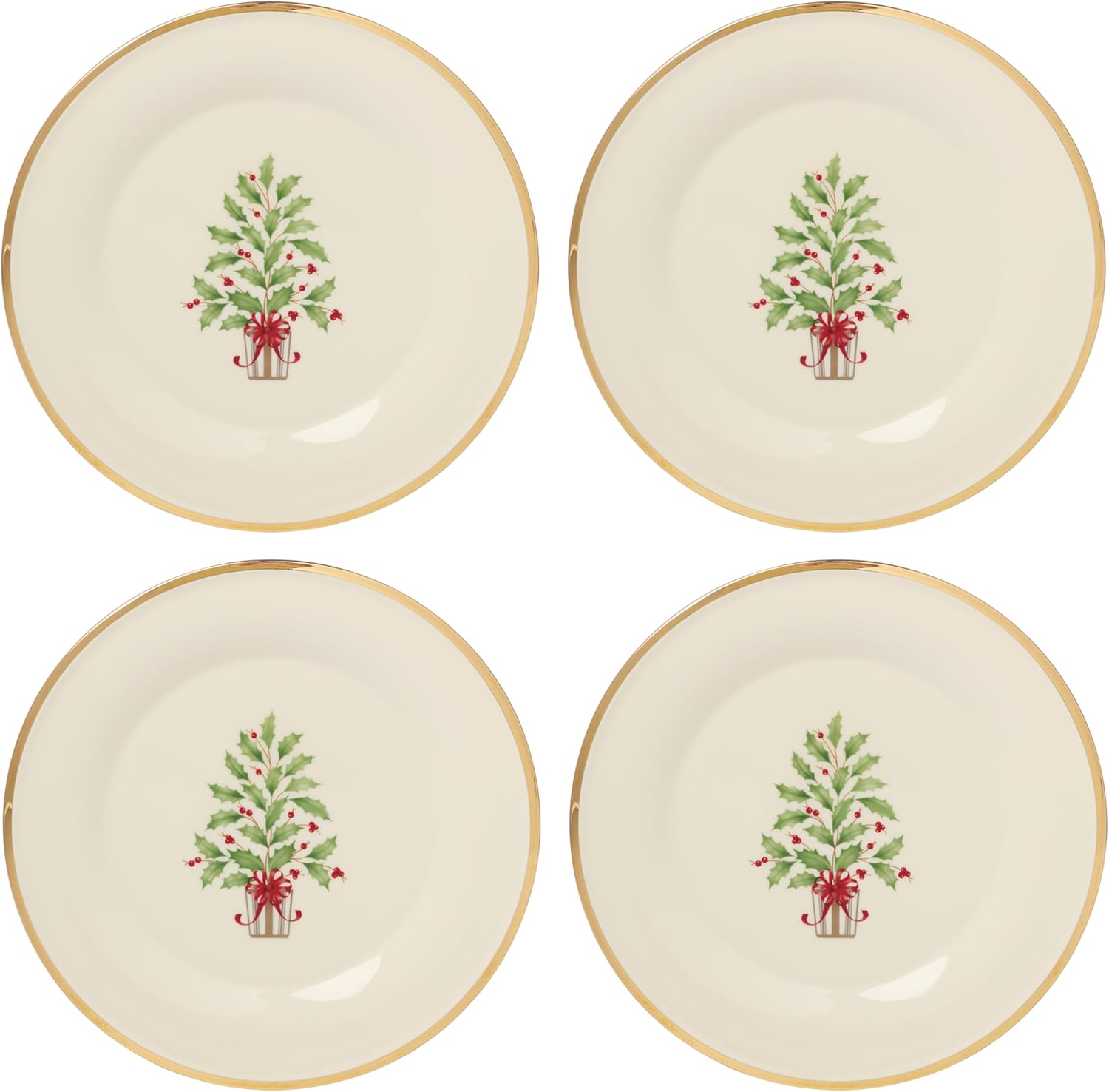 Lenox 6122048 Holiday 12-Piece-Plate-&-Mug Set, Christmas Dinnerware, Hosting