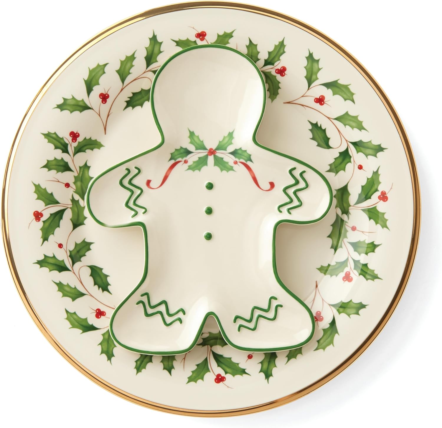 Lenox 6122048 Holiday 12-Piece-Plate-&-Mug Set, Christmas Dinnerware, Hosting