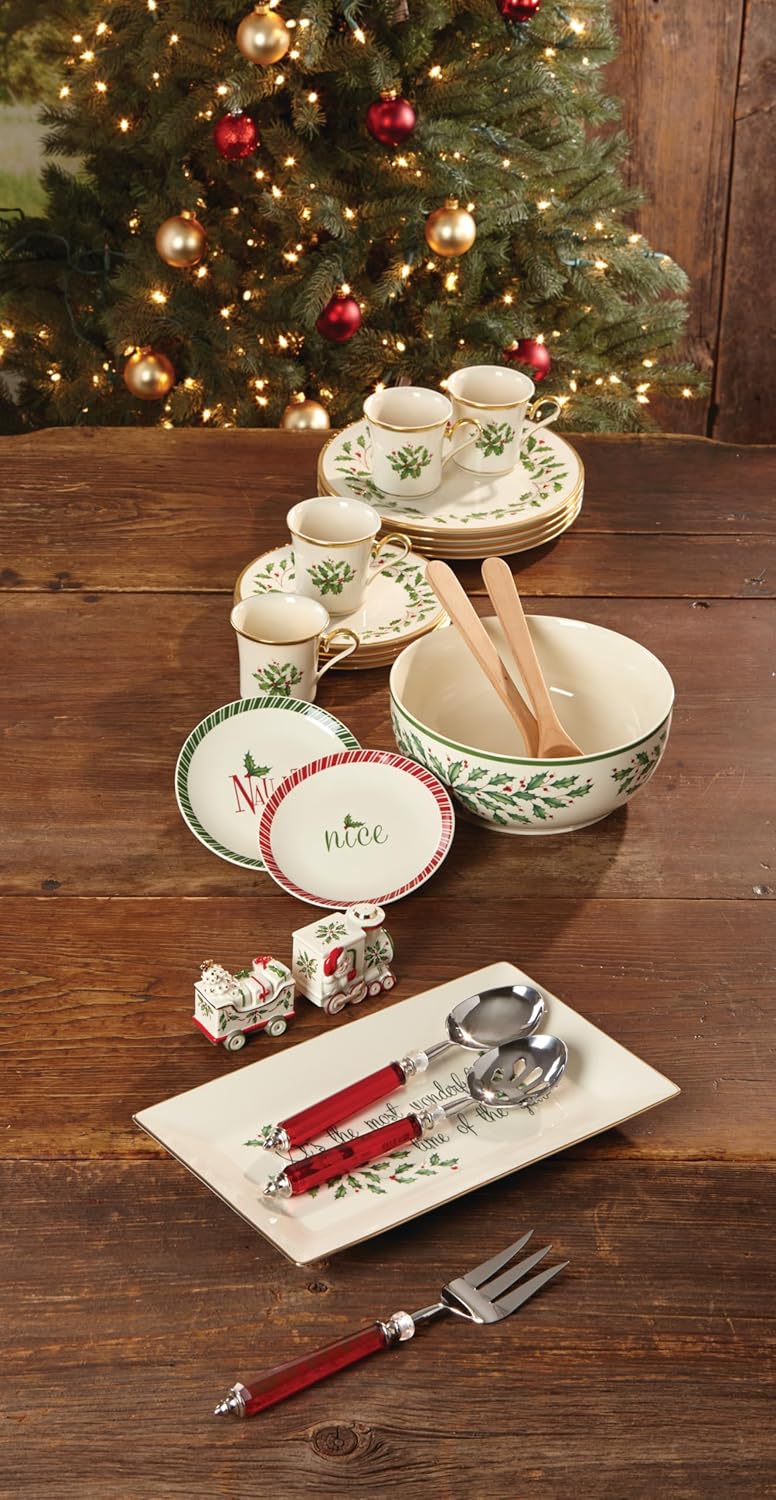 Lenox 6122048 Holiday 12-Piece-Plate-&-Mug Set, Christmas Dinnerware, Hosting