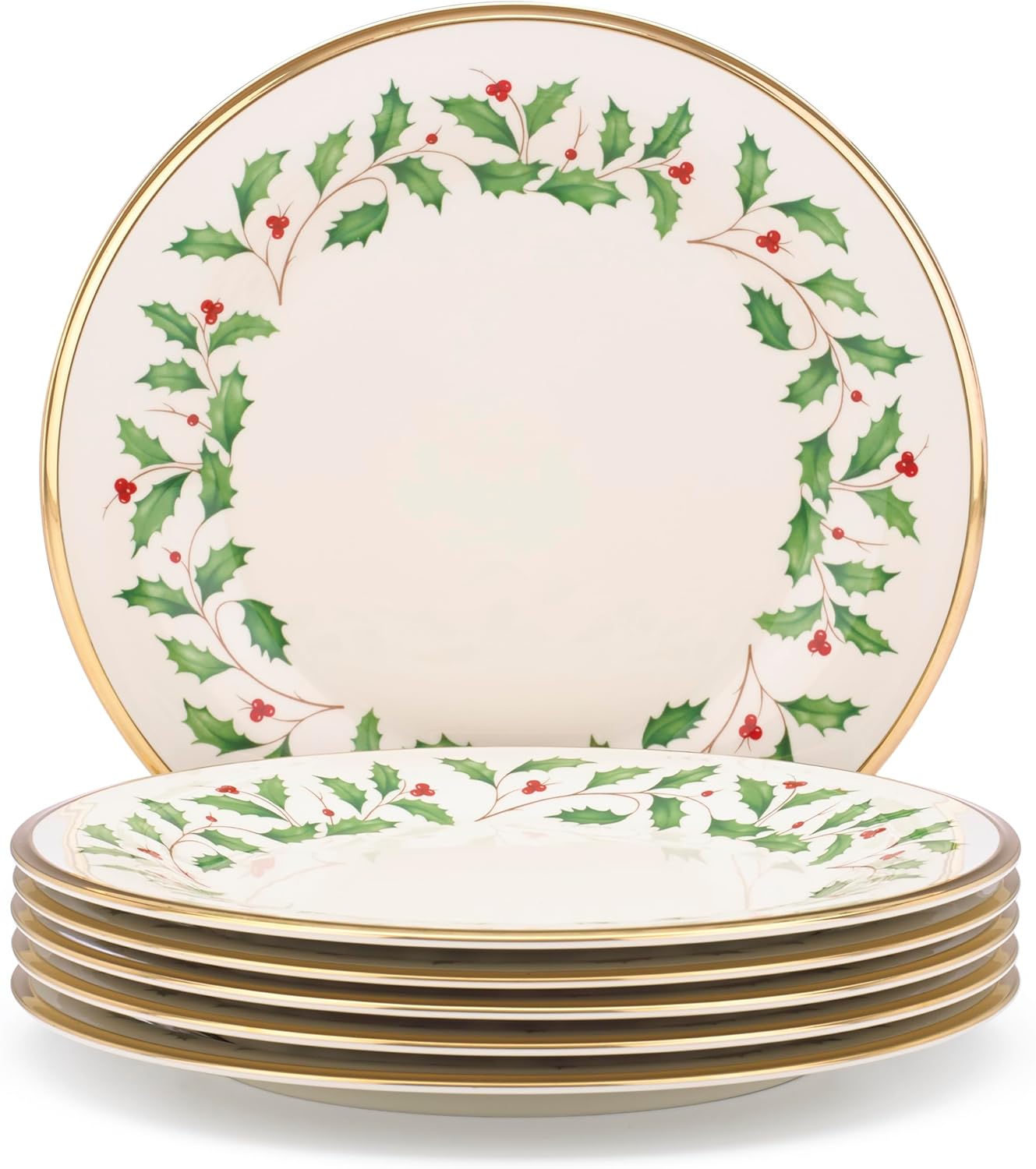 Lenox 6122048 Holiday 12-Piece-Plate-&-Mug Set, Christmas Dinnerware, Hosting