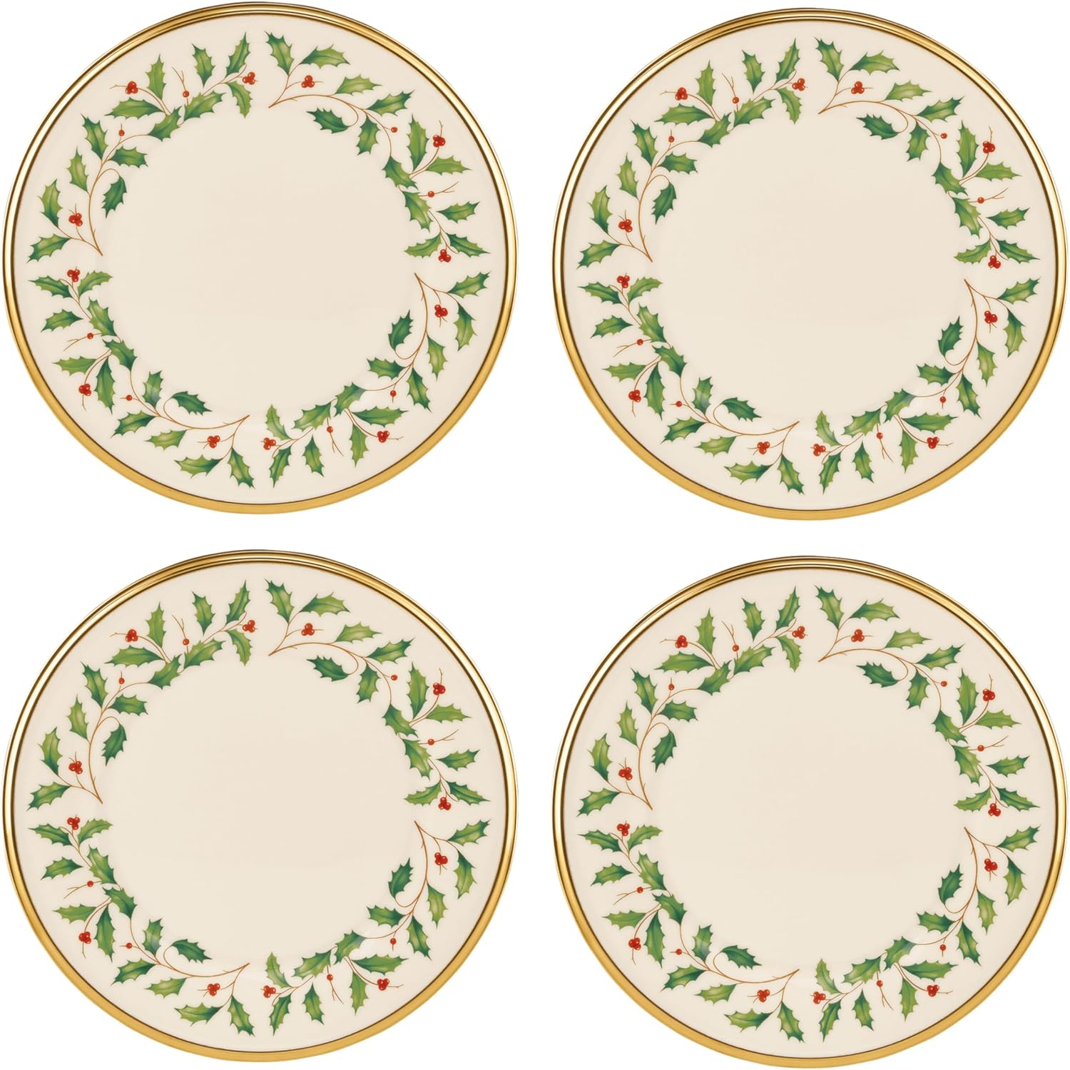 Lenox 6122048 Holiday 12-Piece-Plate-&-Mug Set, Christmas Dinnerware, Hosting
