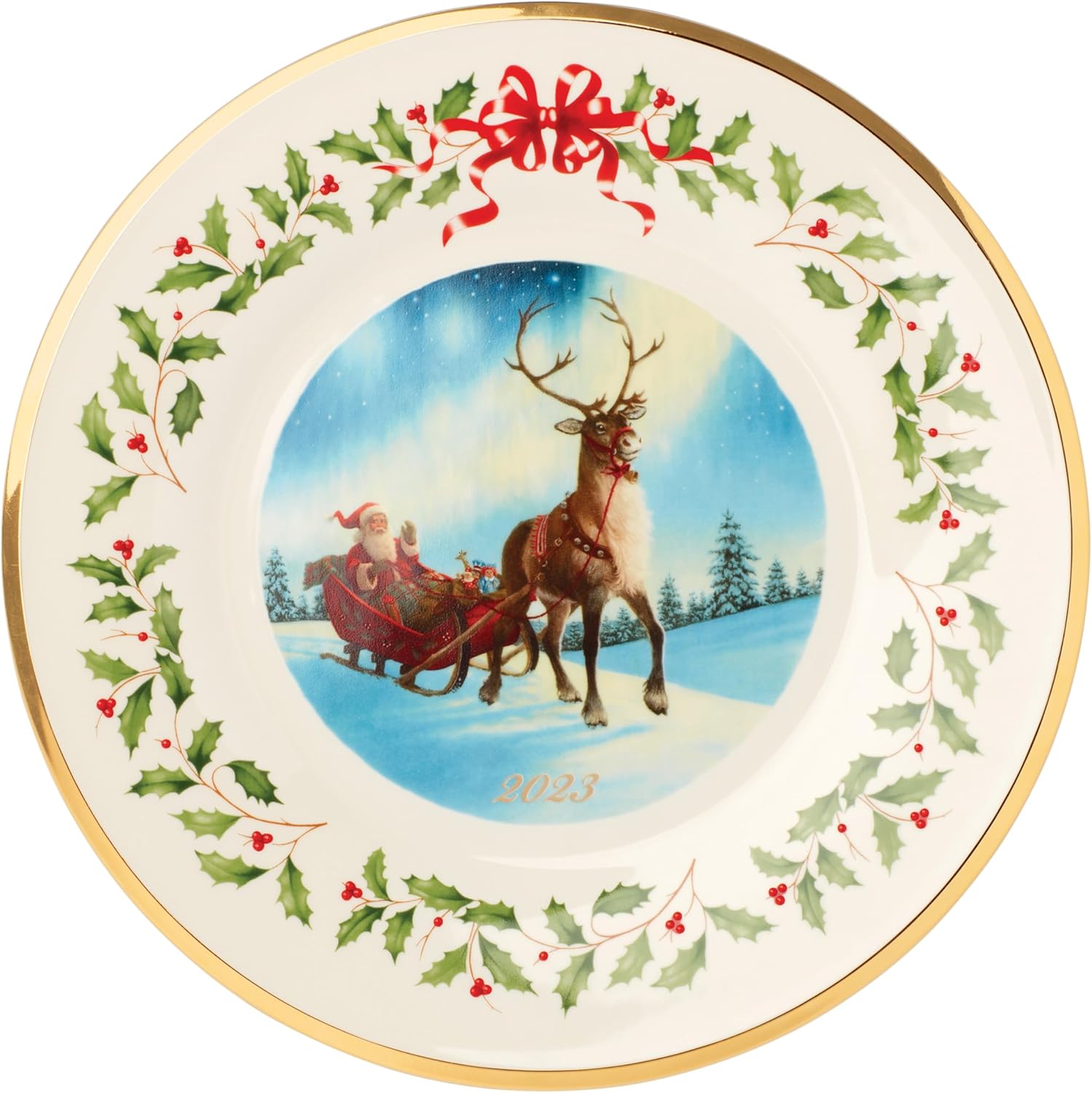 Lenox 6122048 Holiday 12-Piece-Plate-&-Mug Set, Christmas Dinnerware, Hosting
