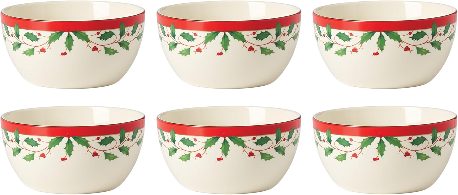 Lenox 6122048 Holiday 12-Piece-Plate-&-Mug Set, Christmas Dinnerware, Hosting