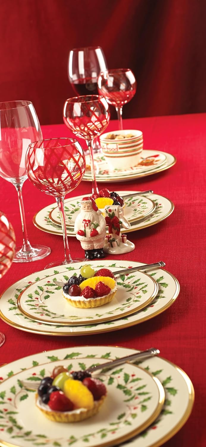 Lenox 6122048 Holiday 12-Piece-Plate-&-Mug Set, Christmas Dinnerware, Hosting