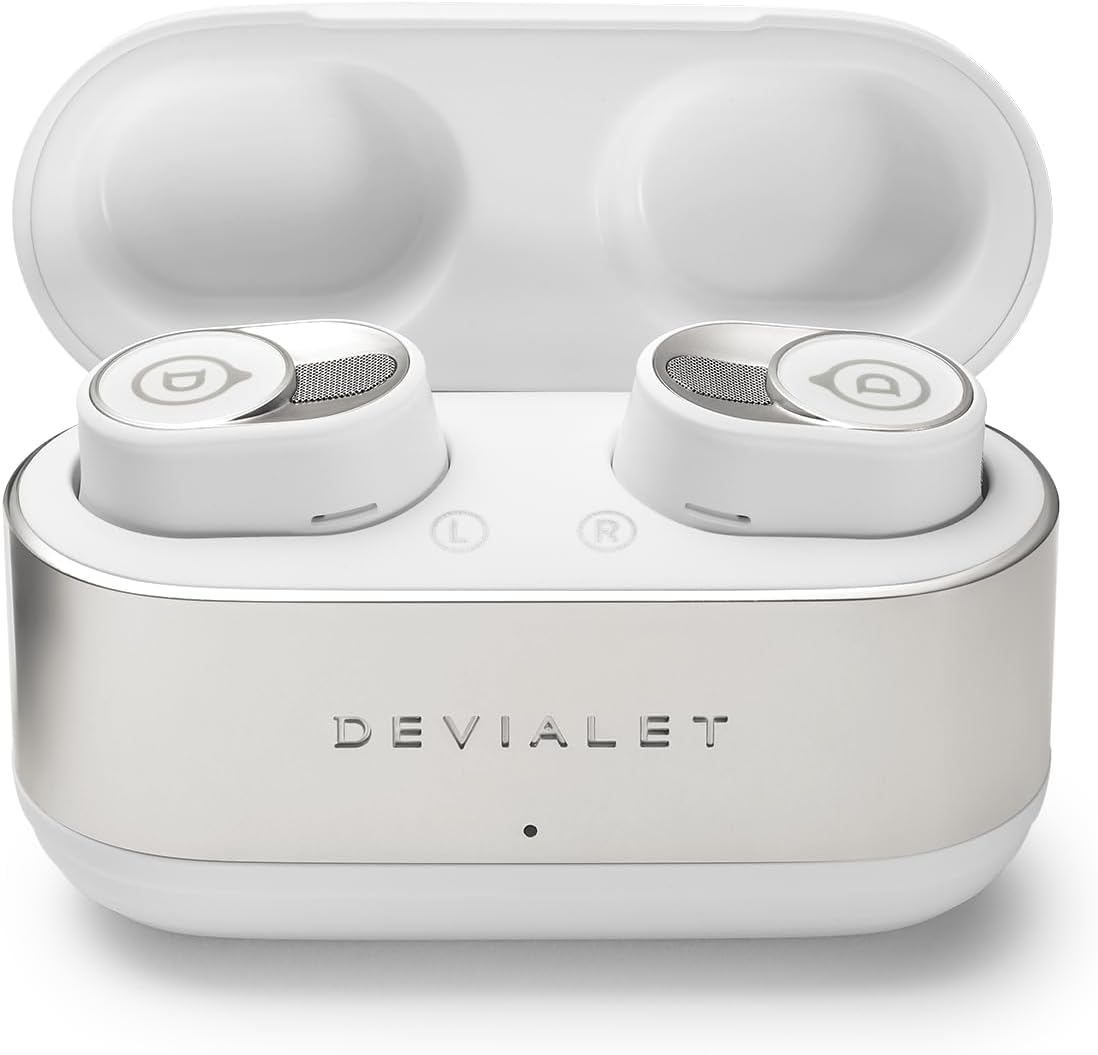 Devialet Gemini II True Wireless Earbuds - Iconic White - Audiophiles - Daily Music & Commute - Pristine Audio Fidelity Sound Clarity and Effective Noise Cancellation.