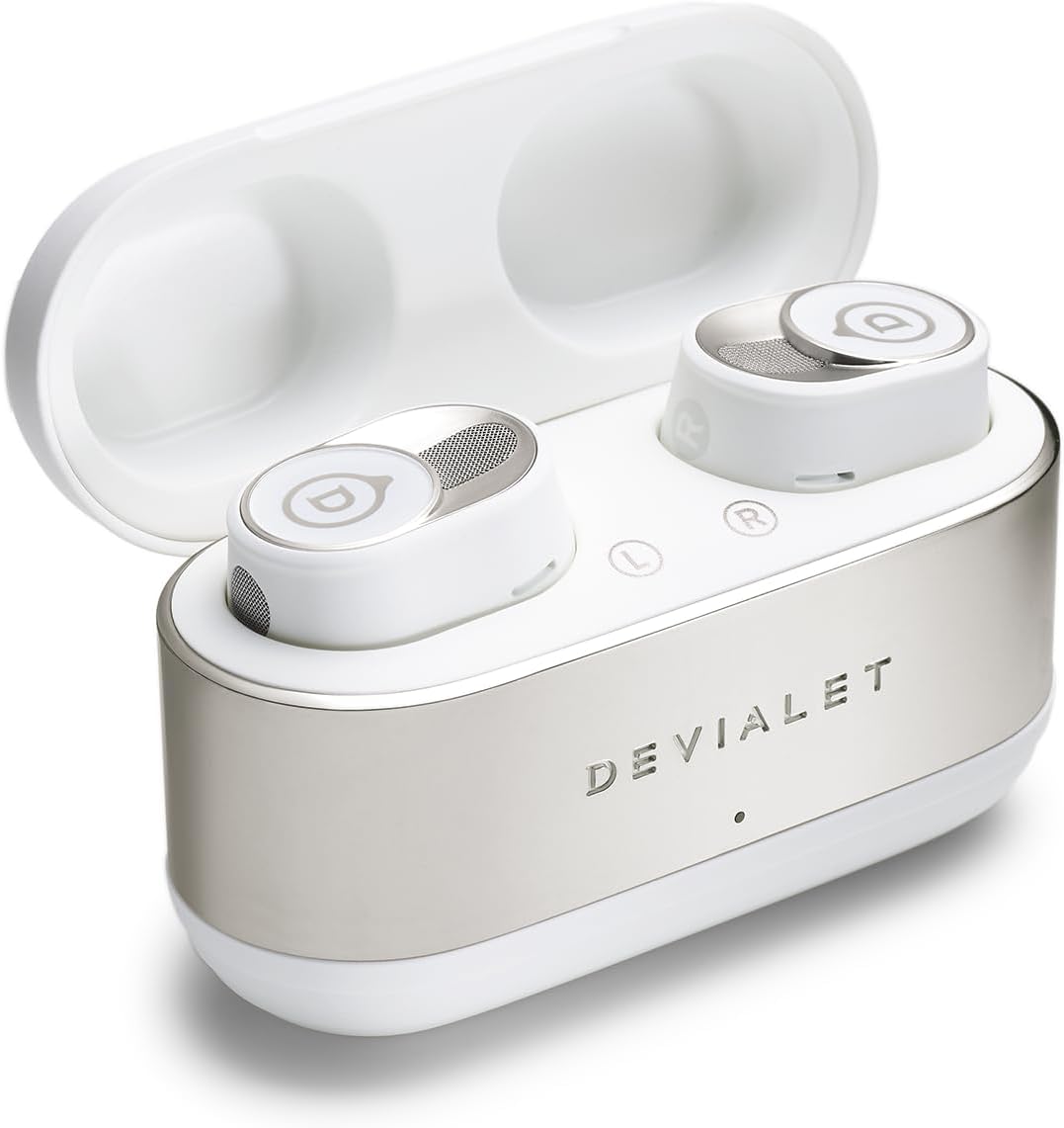 Devialet Gemini II True Wireless Earbuds - Iconic White - Audiophiles - Daily Music & Commute - Pristine Audio Fidelity Sound Clarity and Effective Noise Cancellation.