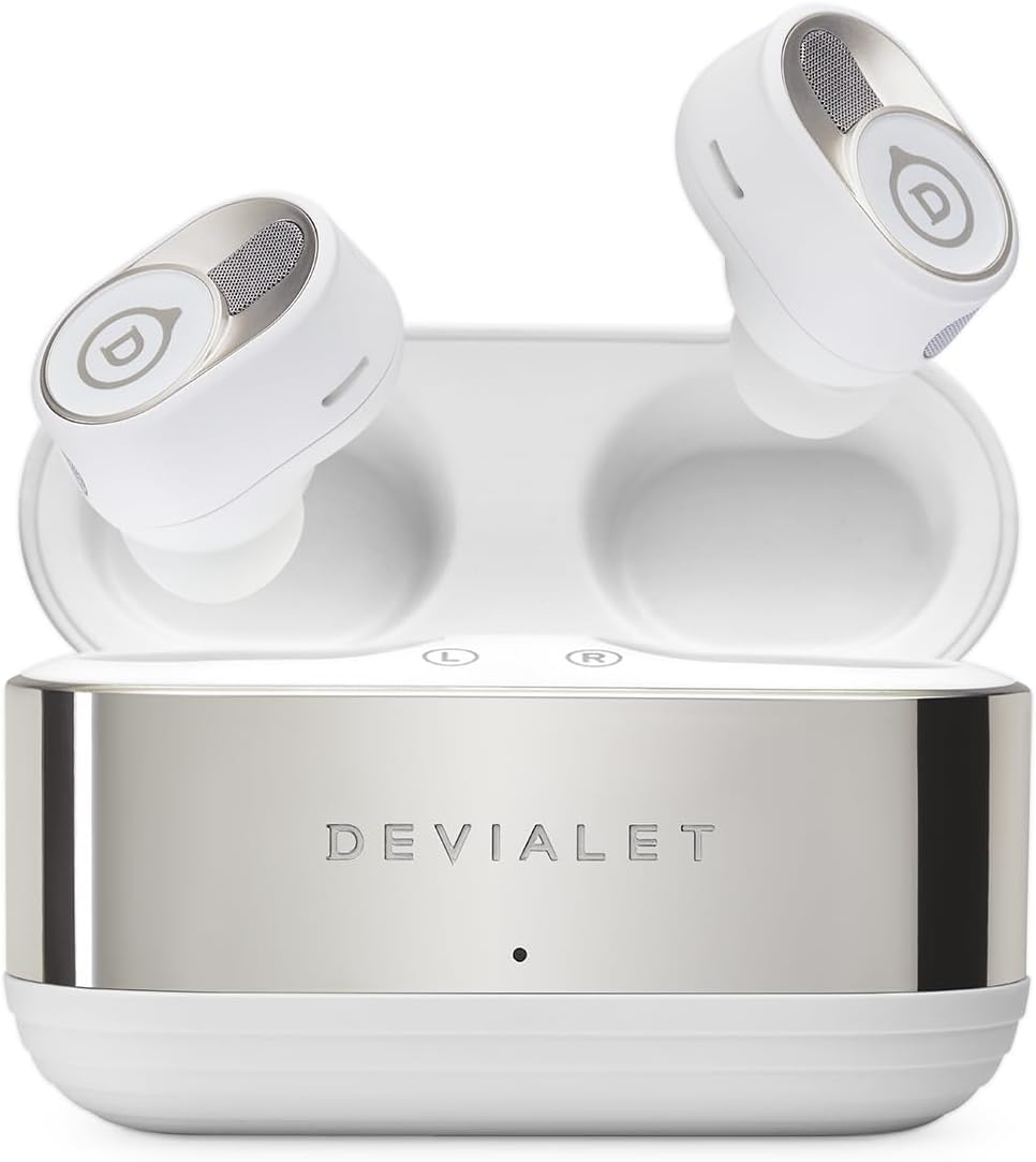 Devialet Gemini II True Wireless Earbuds - Iconic White - Audiophiles - Daily Music & Commute - Pristine Audio Fidelity Sound Clarity and Effective Noise Cancellation.