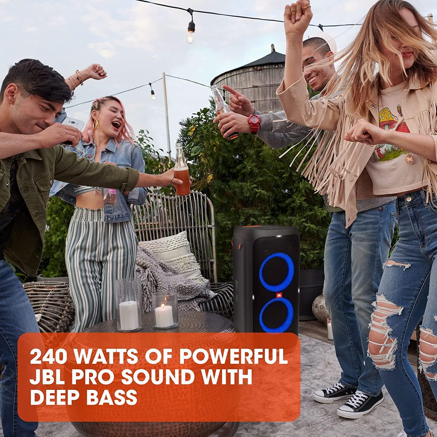 JBL Partybox 310 - Portable Party Speaker with Long Lasting Battery, Powerful JBL Sound and Exciting Light Show,Black