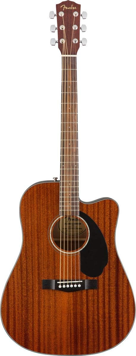 Fender CD-60SCE Dreadnought Cutaway Acoustic Electric Guitar, with 2-Year Warranty, Fishman Pickup and Preamp System, Black