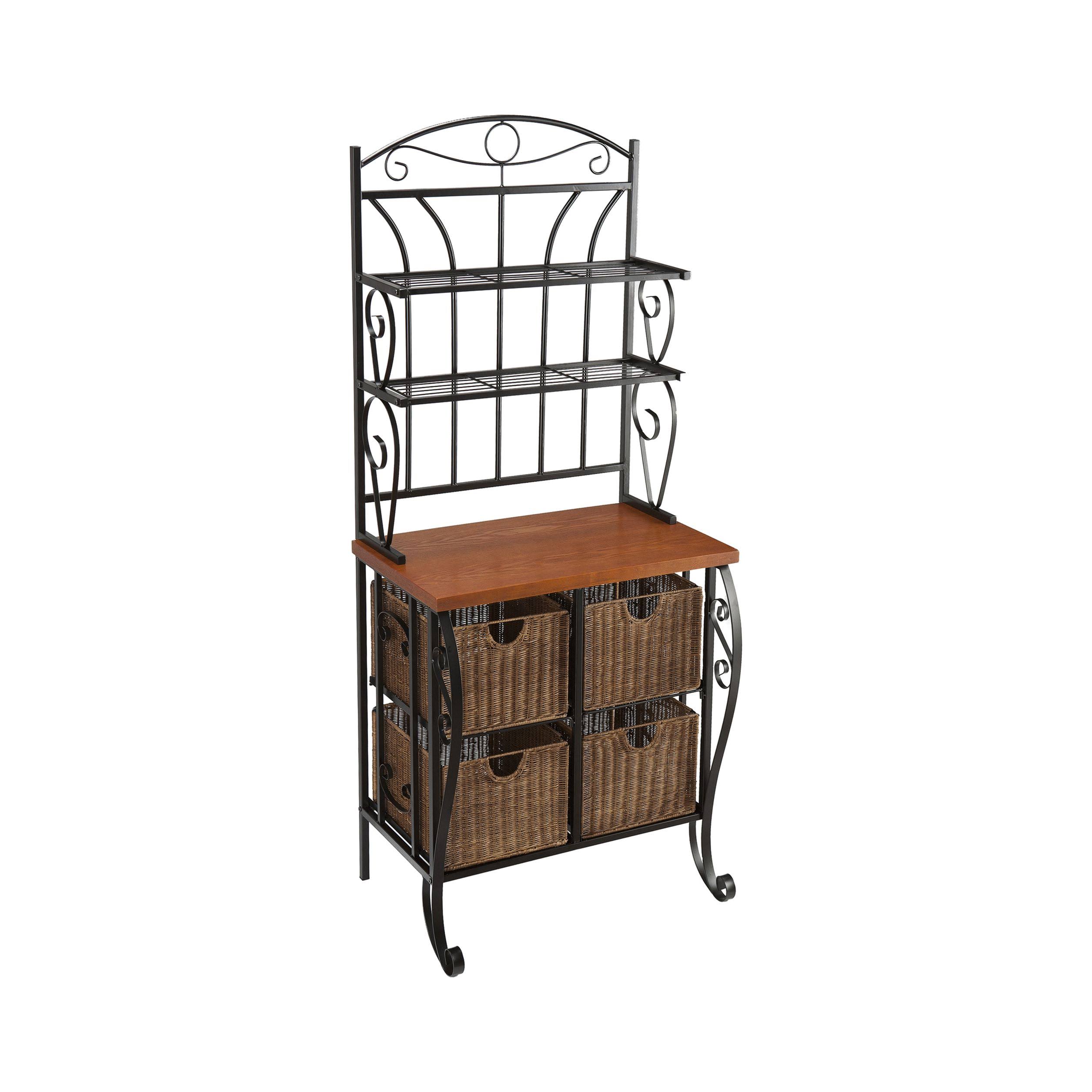 Iron & Wicker Bakers Rack WGL1s