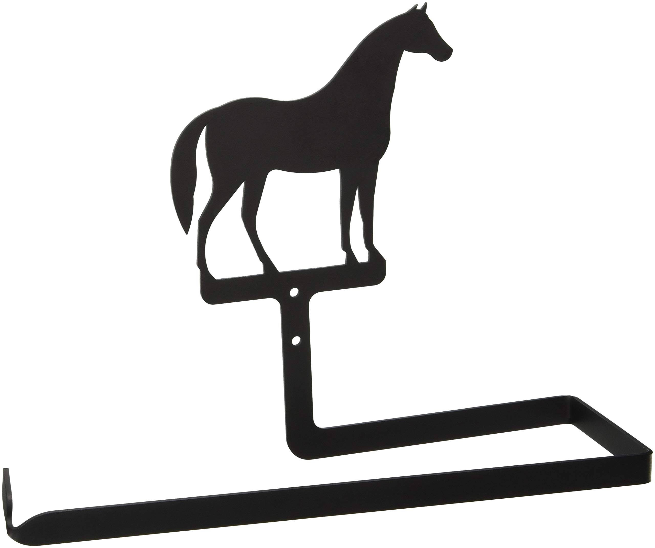 Village Wrought Iron Horse Paper Towel Holder Horizontal Wall Mount