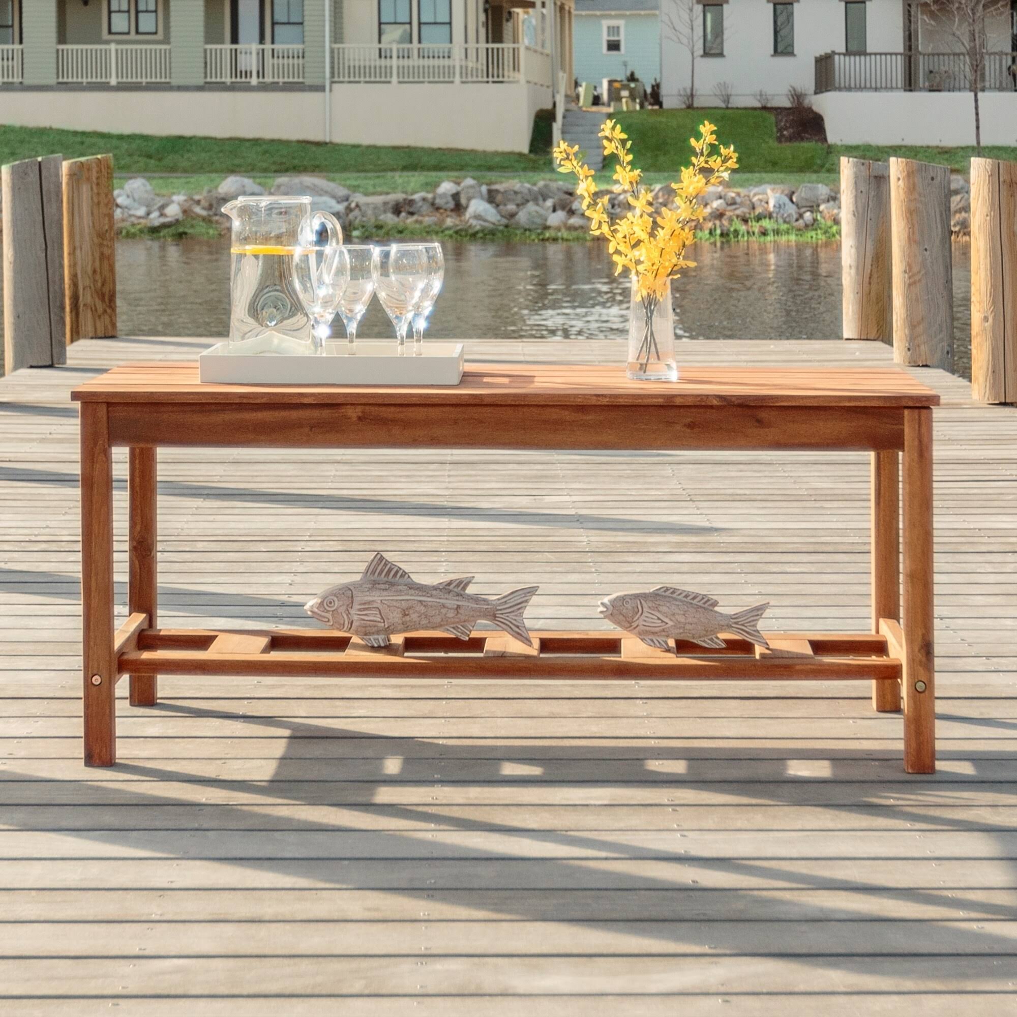 Surfside Acacia Ladder Base Outdoor Coffee Table by Havenside Home
