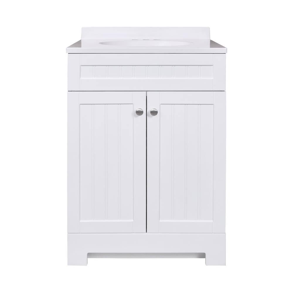 Style Selections Ellenbee 24in White Single Sink Bathroom Vanity with