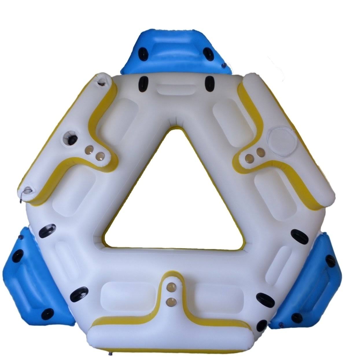 Aleko Ifi6p Inflatable Floating Island Lounge Raft with Cup Holders and