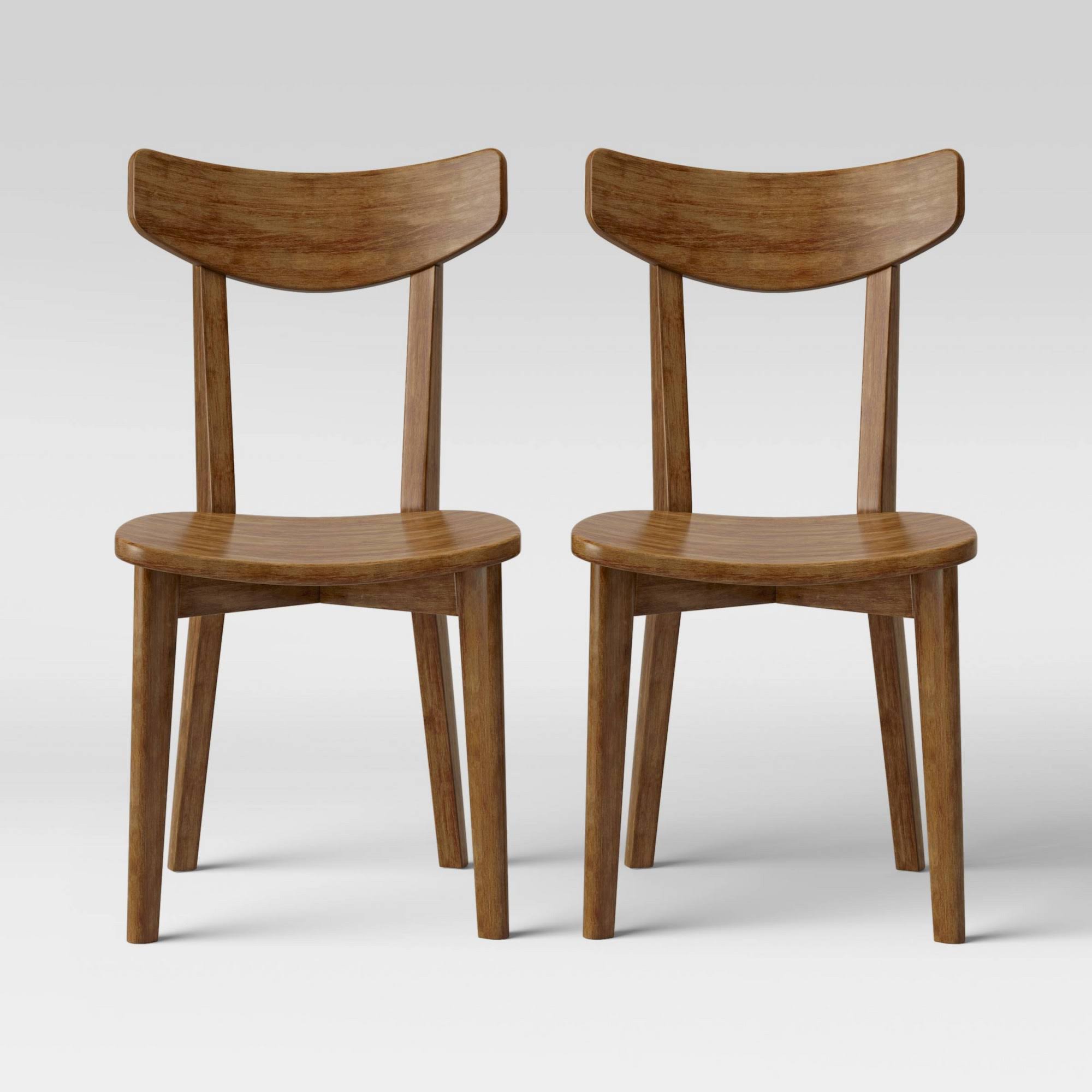2pk Astrid MidCentury Dining Chairs Wood Seat Walnut Project 62