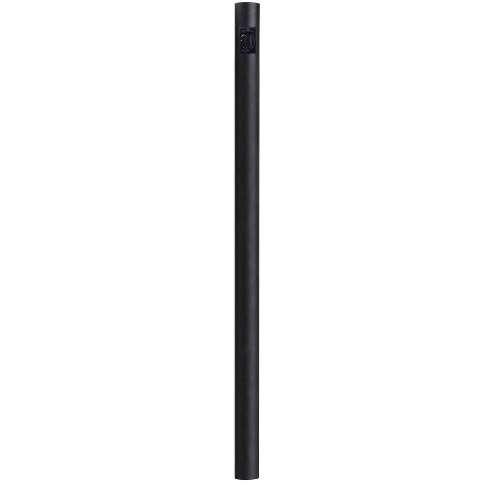 Solus 8 ft. Black Outdoor Direct Burial Lamp Post with Convenience
