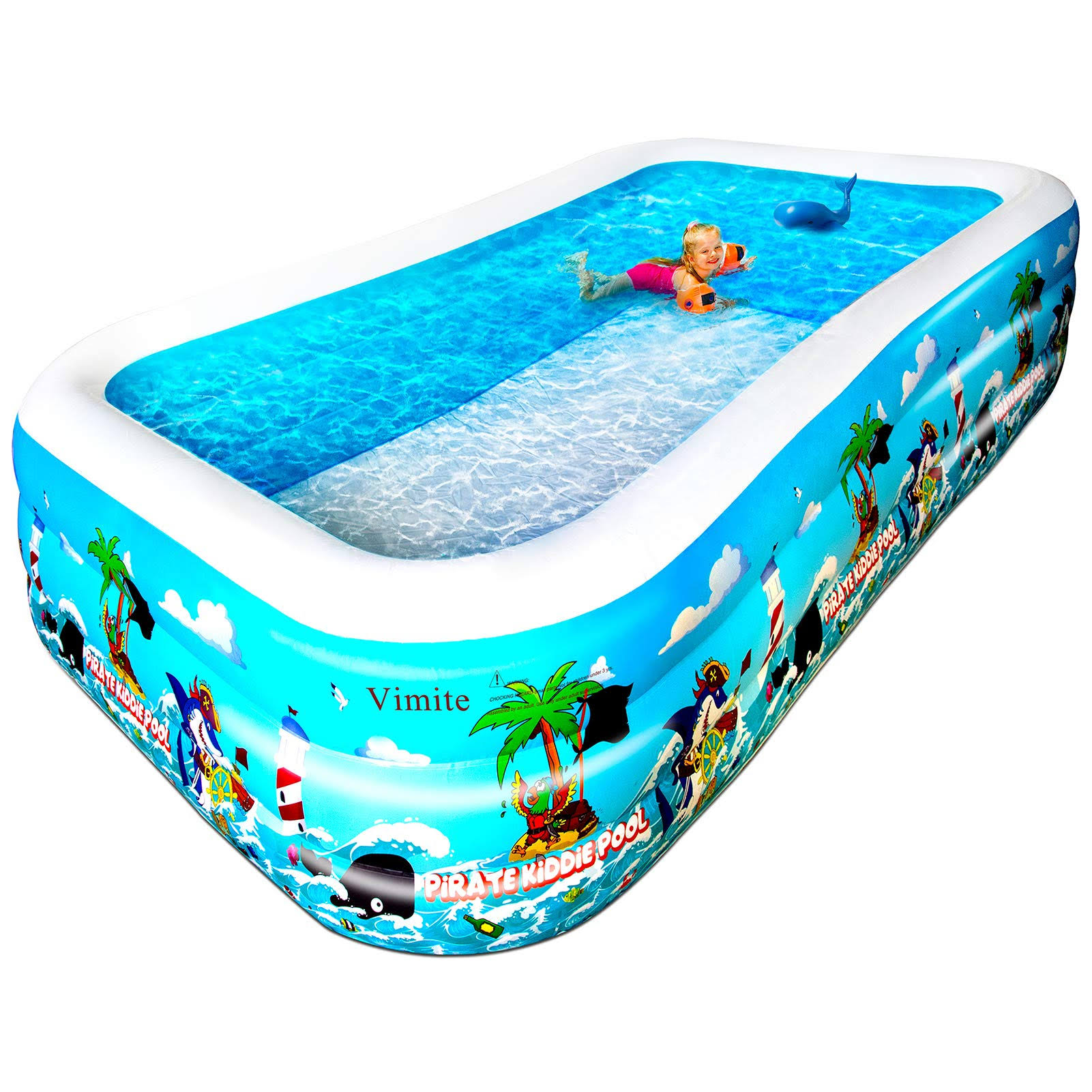 Inflatable Pool, 120 x 72 x 22 Family FullSized Inflatable Lounge Pool WGL1s