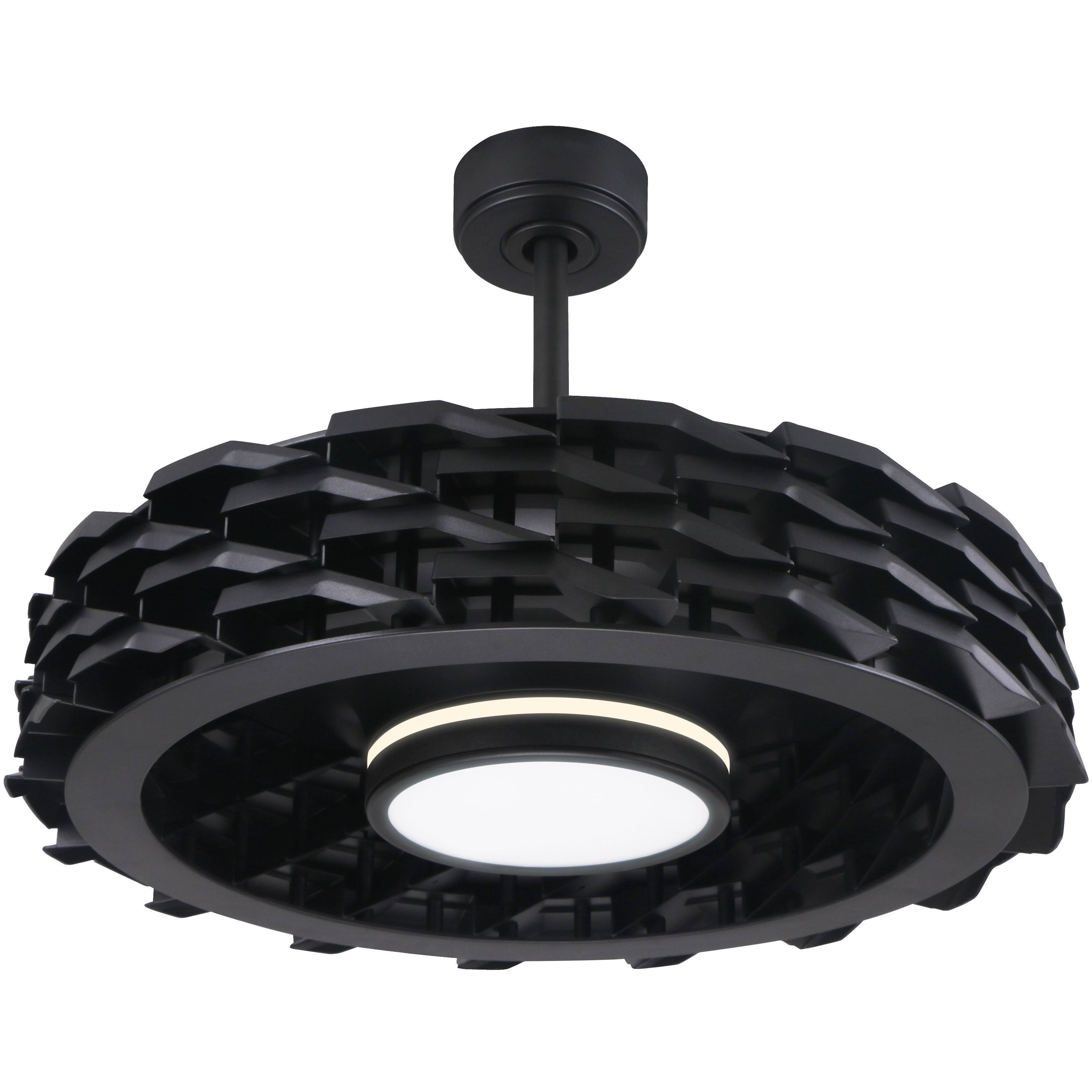 Lumio Bladeless Ceiling Fan, 6 Speeds with Dimmable LED Light Black
