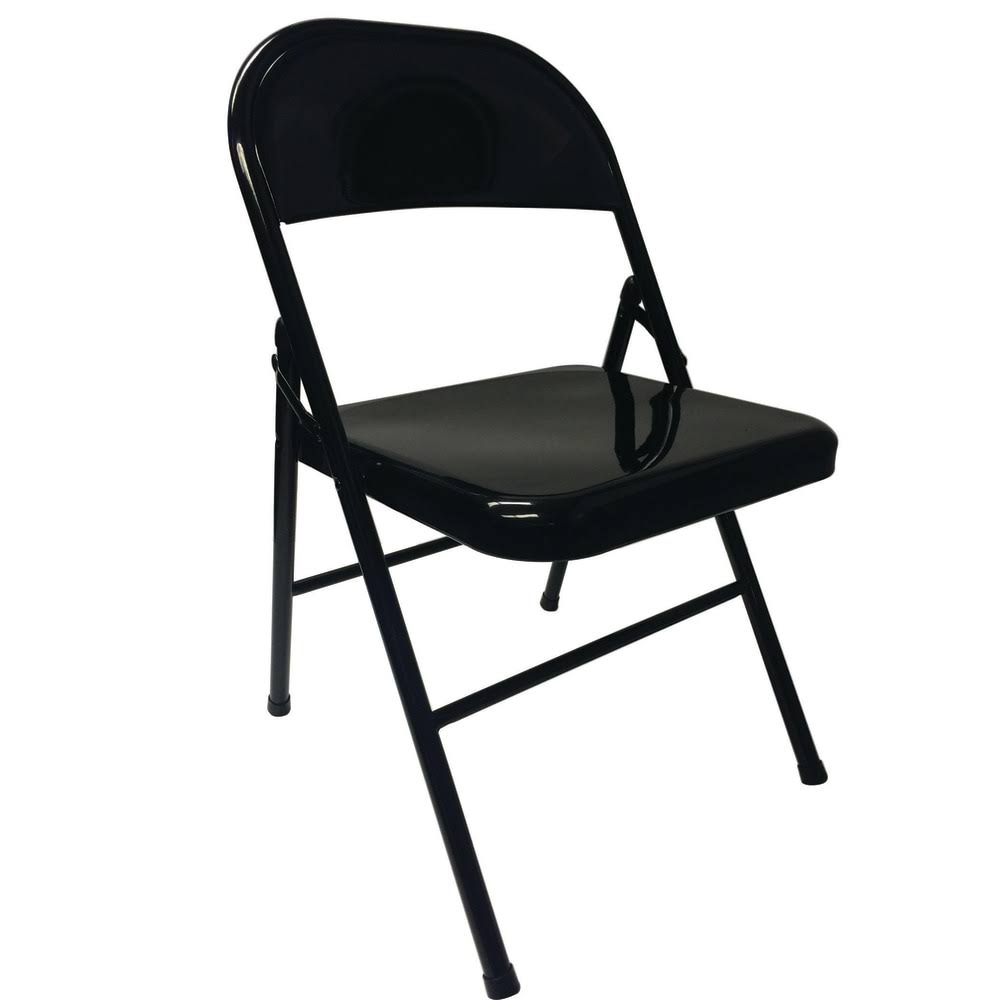 Realspace Metal Folding Chairs Black Set of 4 WGL1s