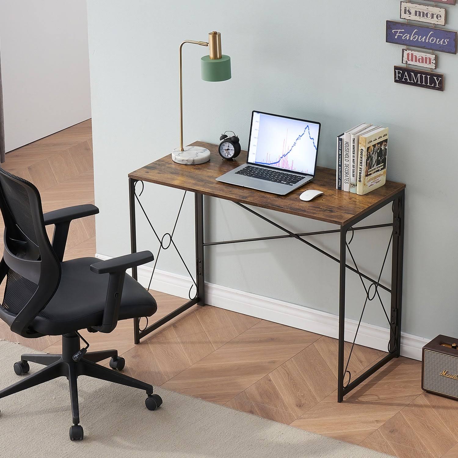 VECELO Folding Computer Desk Home Office Writing Laptop Table Antique