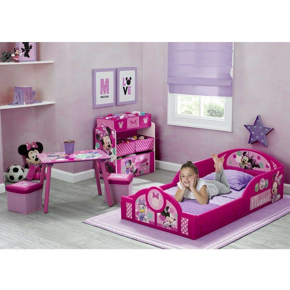 Disney Minnie Mouse 5Piece Toddler Bedroom Set Kids Bed Toy Organizer Table New WGL1s