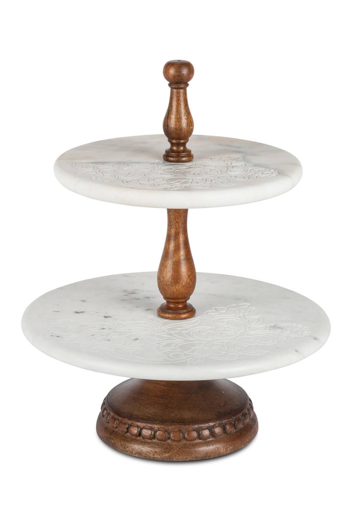 2-Tier Marble Dessert Server - WGL-1-s