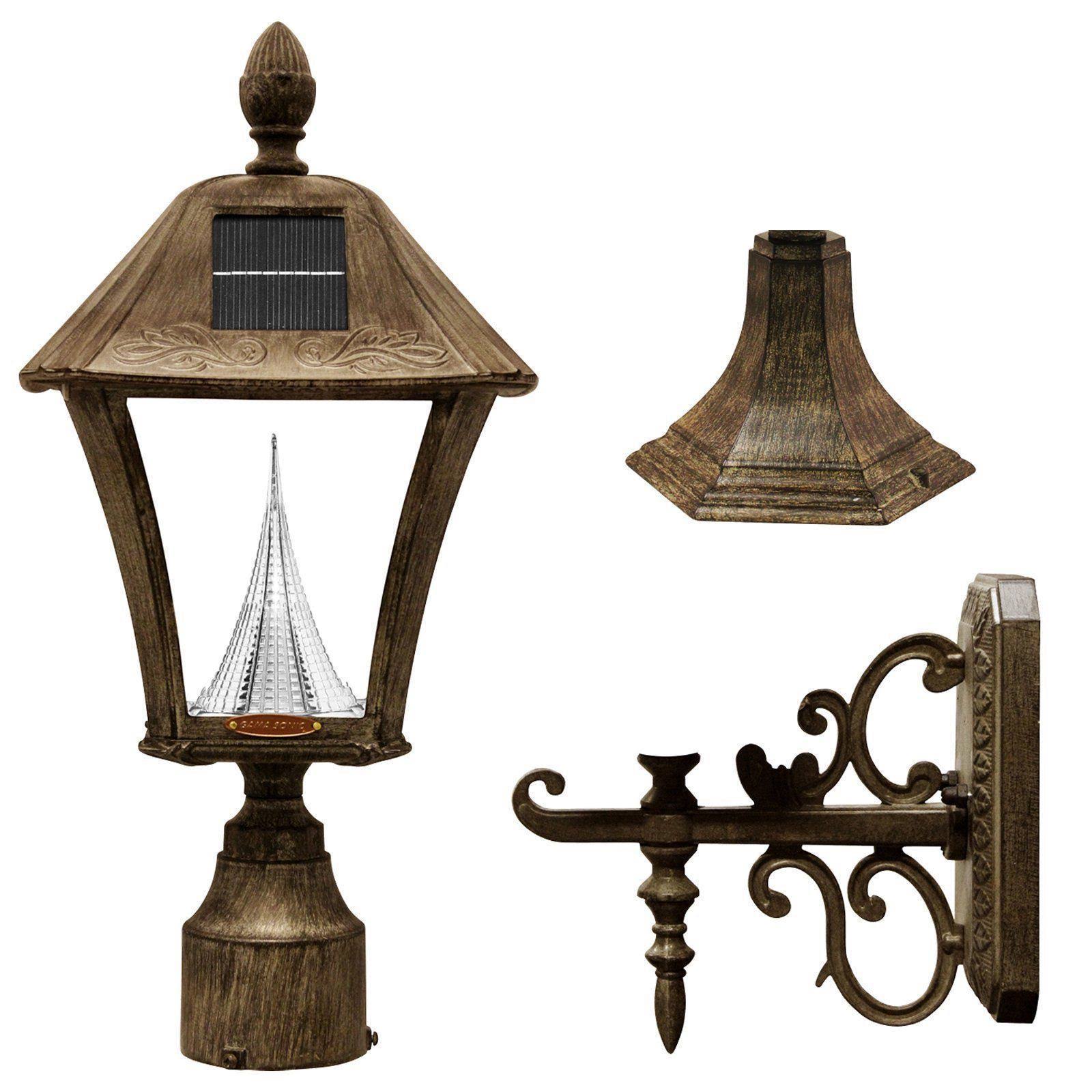 Gama Sonic Baytown Solar Weathered Bronze Outdoor Post/Wall Light WGL1s